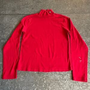 Polo Jeans Co Ralph Lauren RL Embroidered Flag Turtleneck Womens Medium Red Logo